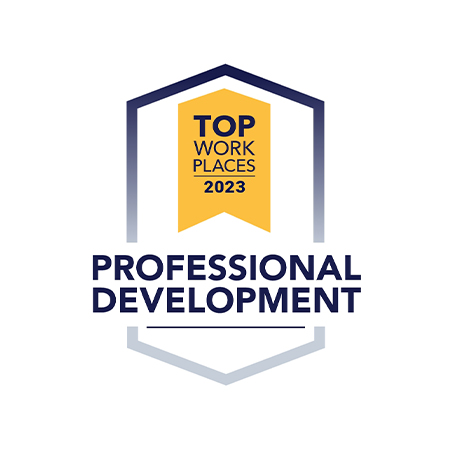 Hexagonal badge: Top Workplaces 2023, Professional Development