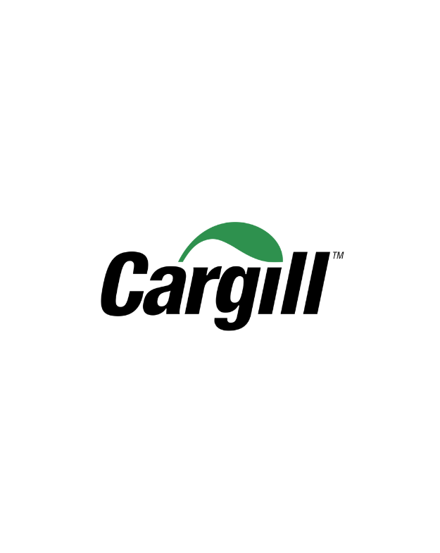 Cargill logo: black text, green leaf over g and i.